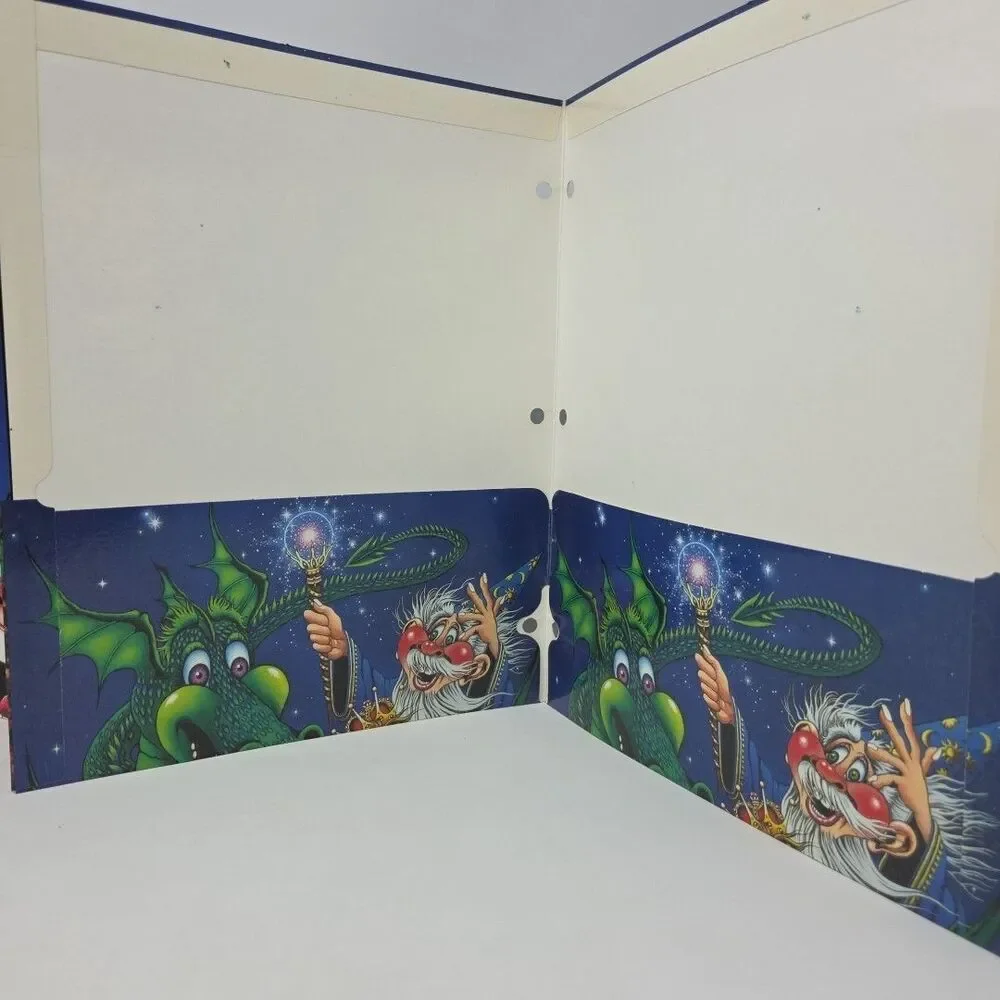 2 Vintage Retro 90s John Ross MacKimmie 3 Ring Pocket Folder Crazy Wizard Jester